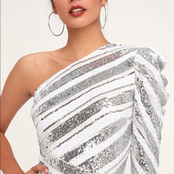 RYSE The Label One Shoulder Sequin Dress NWT - Picture 4 of 8